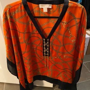 Michael by Michael Kors navy blue/orange top